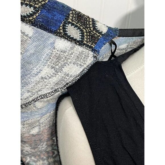 Desigual Jamil Geometric Short Sleeve Cardigan Tank Top Combo Small Black Red - Picture 6 of 14